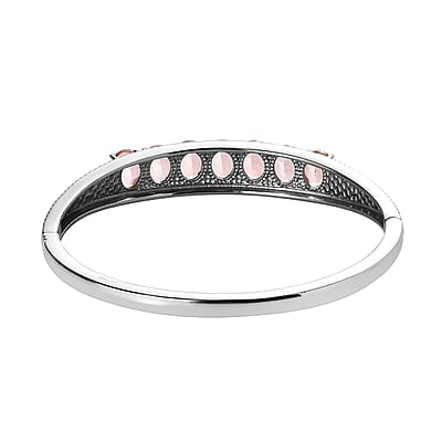 Morganique Quartz (Triplet) 9.40 ctw Bangle Bracelet in Stainless Steel (6.50 In)