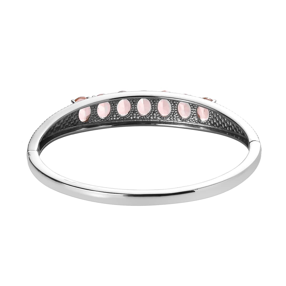 Morganique Quartz (Triplet) 9.40 ctw Bangle Bracelet in Stainless Steel (7.25 In) image number 4