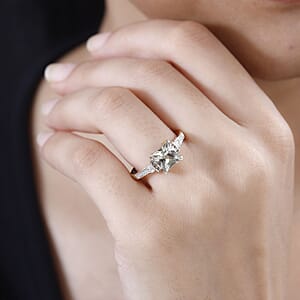 Luxoro AAA Turkizite, I2 Natural Champagne and White Diamond 2.10 ctw Vintage Ring in 14K Yellow Gold (Size 8.0)