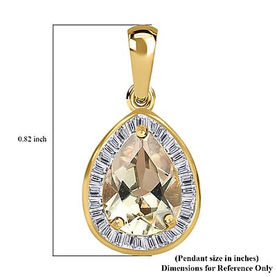 Luxoro AAA Turkizite and Diamond 2.60 ctw Halo Pendant in 10K Yellow Gold