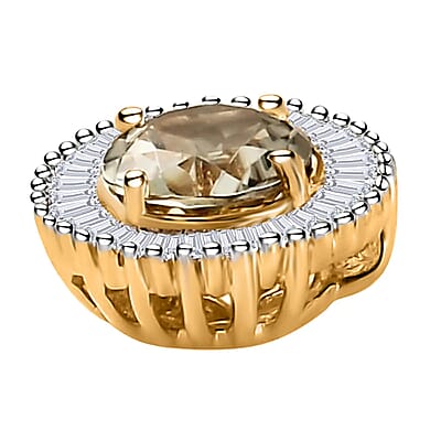 Iliana AAA Turkizite and Diamond 1.10 ctw Halo Gold Pendant in 18K Yellow Gold, Bridal Jewelry For Women, Wedding Gift