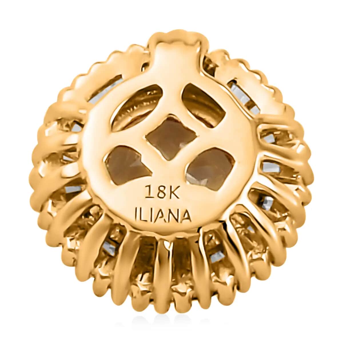 Iliana 18K Yellow Gold AAA Turkizite Round Halo Pendant, Diamond Halo Gold Pendant, Bridal Jewelry For Women, Wedding Gift image number 4
