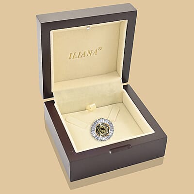 Iliana AAA Turkizite and Diamond 1.10 ctw Halo Gold Pendant in 18K Yellow Gold, Bridal Jewelry For Women, Wedding Gift