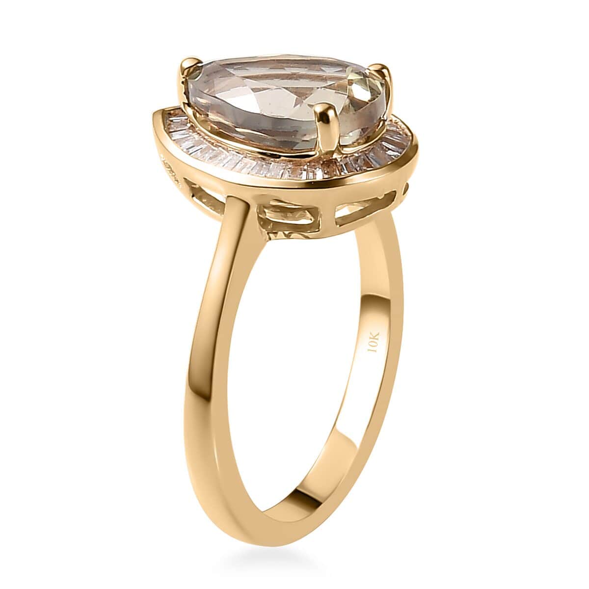 Luxoro 10K Yellow Gold AAA Turkizite and Diamond Halo Ring (Size 10.0) 2.70 ctw image number 3