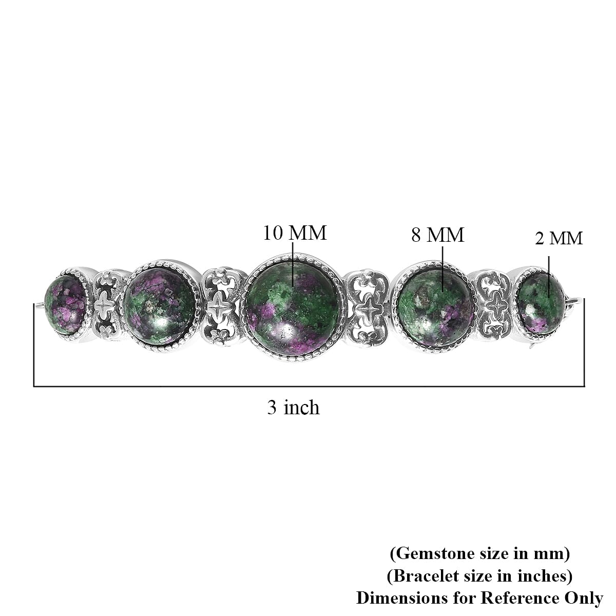 Ruby Zoisite Stations Bolo Bracelet in Stainless Steel 18.00 ctw