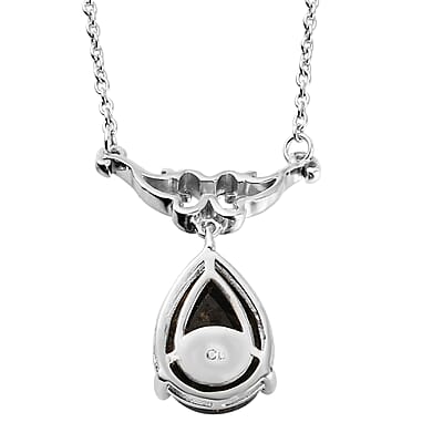 Matrix Silver Shungite Necklace 18 Inches in Platinum Over Copper and Stainless Steel with Magnet Lock 4.10 ctw
