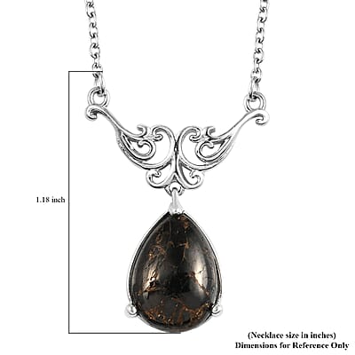 Matrix Silver Shungite Necklace 18 Inches in Platinum Over Copper and Stainless Steel with Magnet Lock 4.10 ctw
