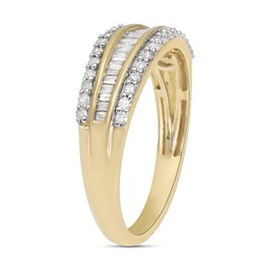 White Diamond 0.52 ctw Ring in Vermeil YG Over Sterling Silver (Size 10.0)
