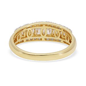 White Diamond 0.52 ctw Ring in Vermeil YG Over Sterling Silver (Size 10.0)
