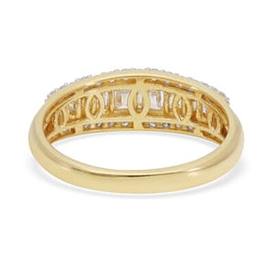 White Diamond 0.52 ctw Ring in Vermeil YG Over Sterling Silver (Size 10.0)