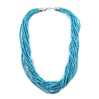 Jessica's Exclusive Pick ONE OF A KIND Santa Fe Style Sleeping Beauty Color Turquoise Multi Strand Beaded Necklace 30 Inches in Sterling Silver (Made in USA) 1450.00 ctw
