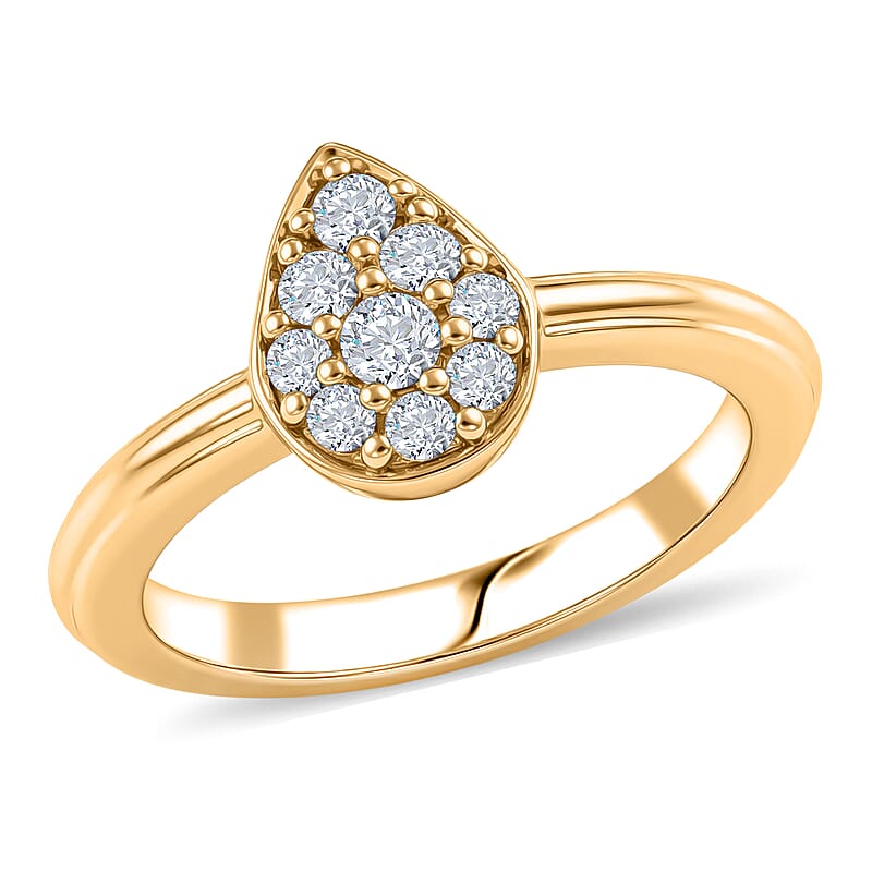 Moissanite 0.30 ctw Ring in 14K YG Over Sterling Silver (Size 11.5)