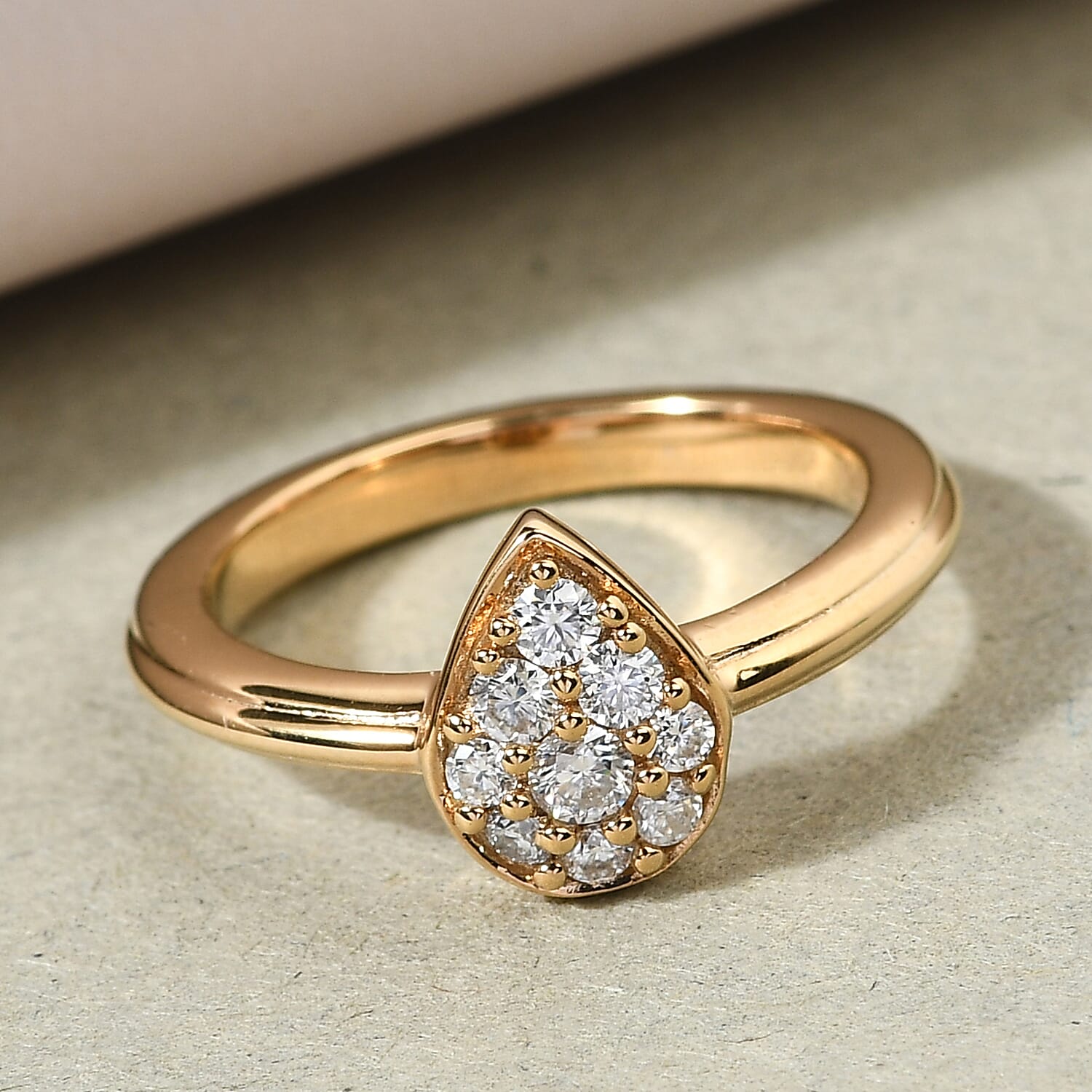 Moissanite 0.30 ctw Ring in 14K YG Over Sterling Silver (Size 11.5)