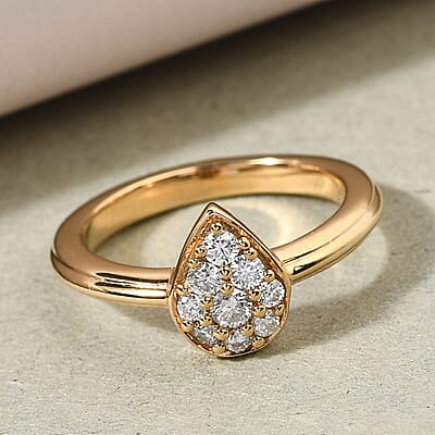 Moissanite 0.30 ctw Ring in 14K YG Over Sterling Silver (Size 11.5)