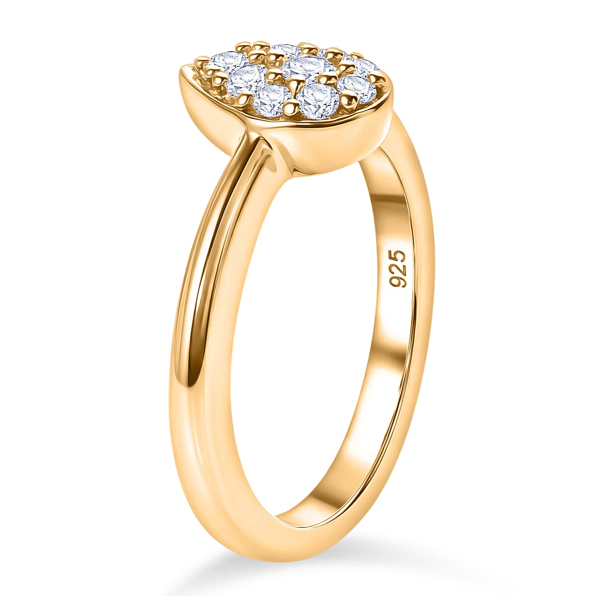 Moissanite 0.30 ctw Ring in 14K YG Over Sterling Silver (Size 11.5)