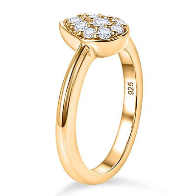 Moissanite 0.30 ctw Ring in 14K YG Over Sterling Silver (Size 11.5)