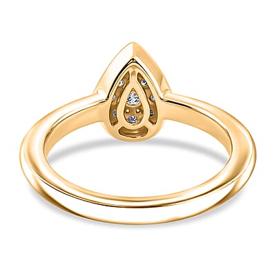 Moissanite 0.30 ctw Ring in 14K YG Over Sterling Silver (Size 11.5)