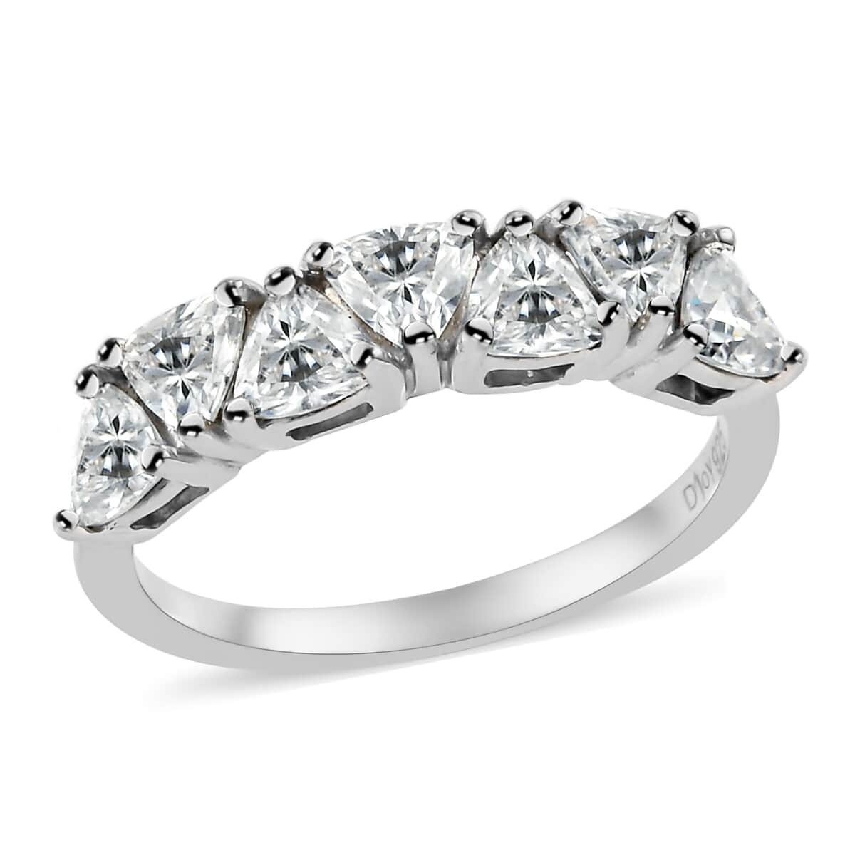 Moissanite Cluster Ring in Platinum Over Sterling Silver (Size 8.0) 1.40 ctw image number 0