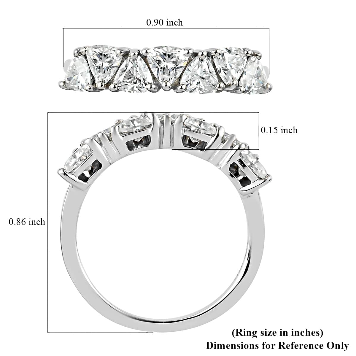 Moissanite Cluster Ring in Platinum Over Sterling Silver (Size 7.0) 1.40 ctw image number 5
