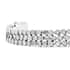 Polki Diamond Triple Row Bracelet in Rhodium Over Sterling Silver (7.50 In) 7.00 ctw image number 1