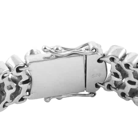 Polki Diamond Triple Row Bracelet in Rhodium Over Sterling Silver (7.50 In) 7.00 ctw image number 2