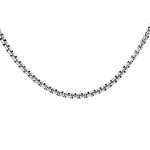 Box Necklace 30 Inches in Stainless Steel 13.90 Grams