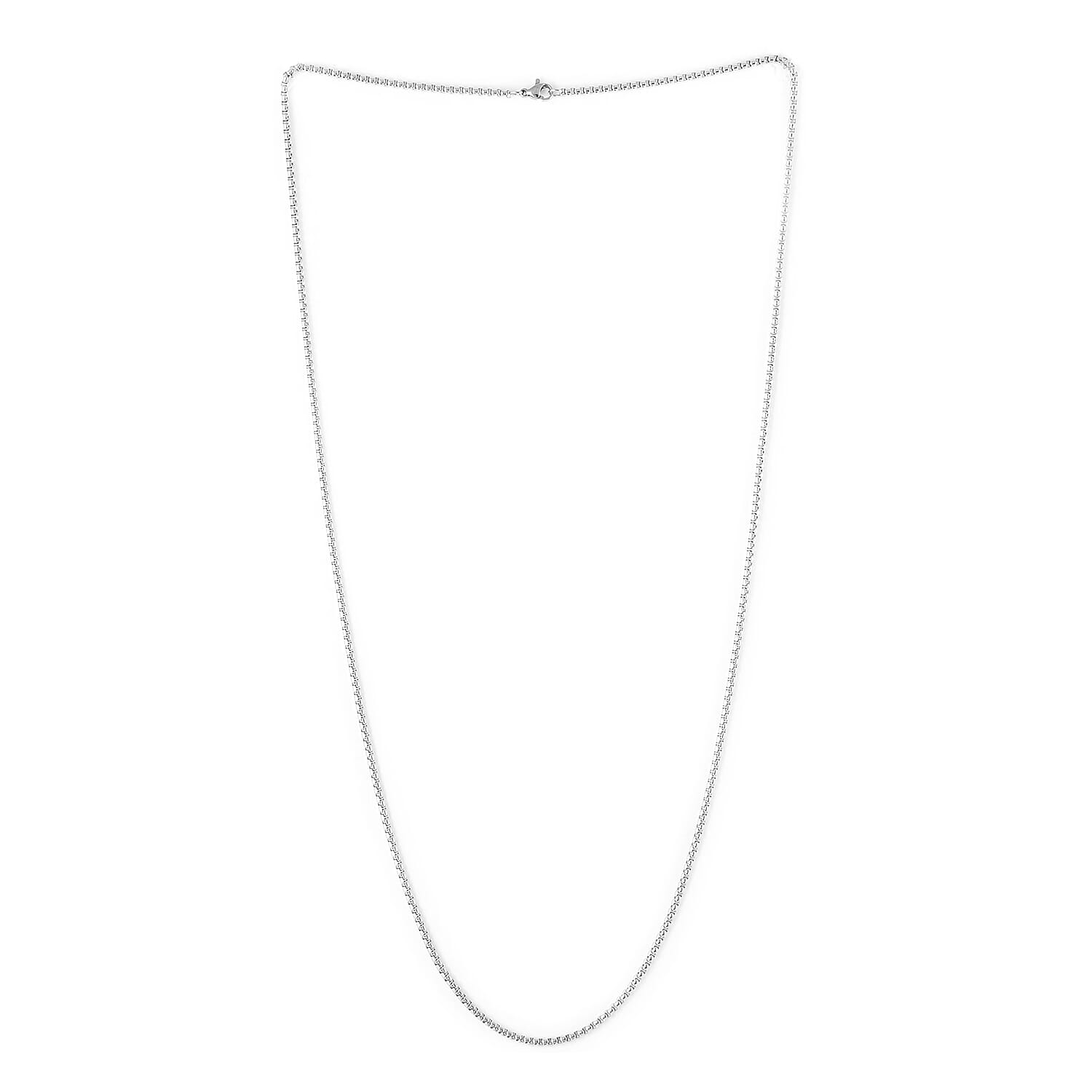 Box Necklace 30 Inches in Stainless Steel 13.90 Grams