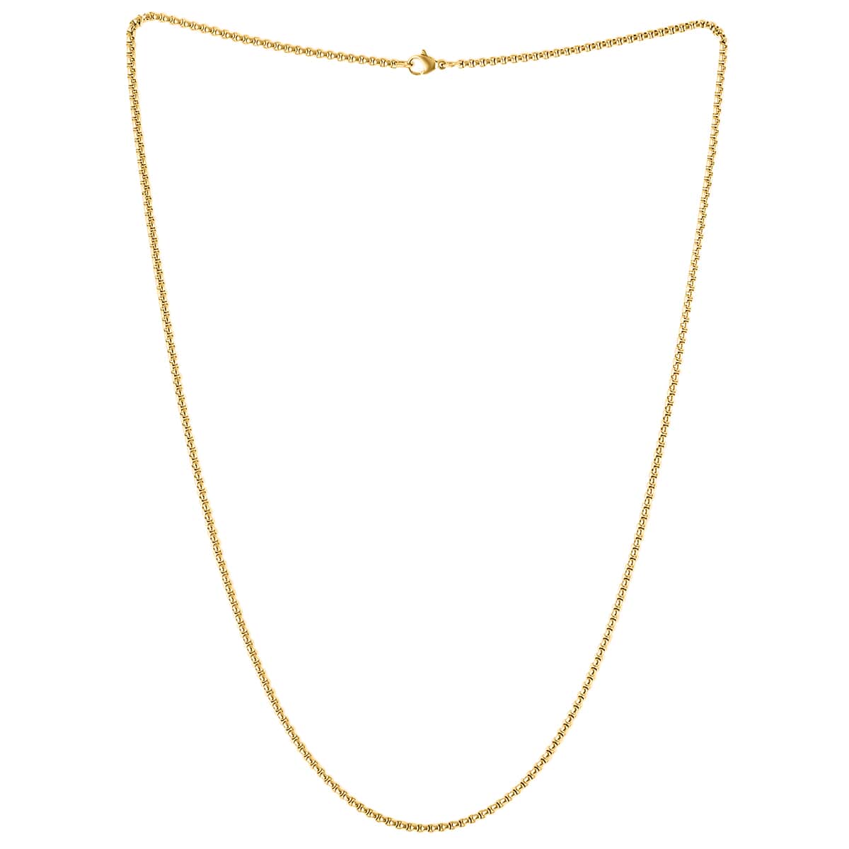 Box Chain Necklace in ION Plated Yellow Gold Stainless Steel (24 Inches) 11.8 Grams image number 2