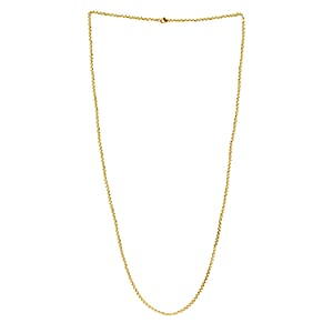Box Chain Necklace in ION Plated Yellow Gold Stainless Steel (30 Inches) 13.9 Grams