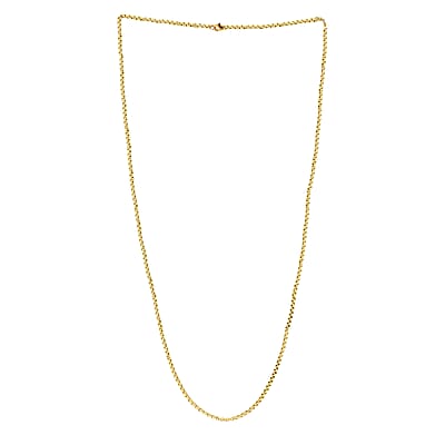 Box Chain Necklace in ION Plated Yellow Gold Stainless Steel (30 Inches) 13.9 Grams