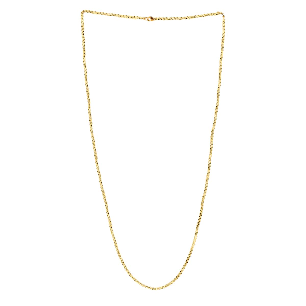 Box Chain Necklace in ION Plated Yellow Gold Stainless Steel (30 Inches) 13.9 Grams image number 1