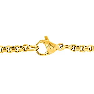 Box Chain Necklace in ION Plated Yellow Gold Stainless Steel (30 Inches) 13.9 Grams