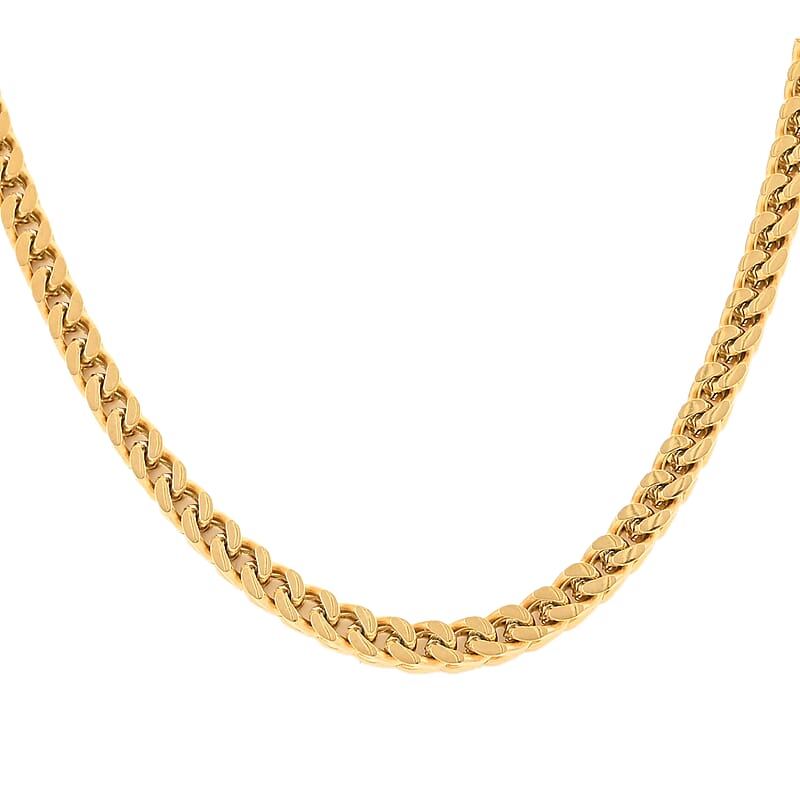 STEELTIME Box Necklace 24 Inches in ION Plated Yellow Gold Stainless Steel 21.70 Grams