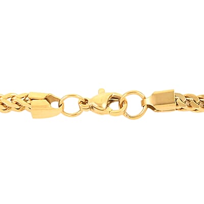 STEELTIME Box Necklace 24 Inches in ION Plated Yellow Gold Stainless Steel 21.70 Grams