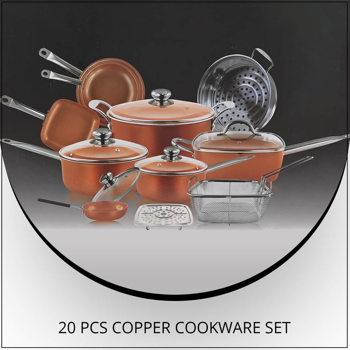 GRAND INNOVATION 20 PCS Copper Cookware Set image number 1