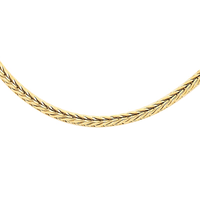STEELTIME Foxtail Necklace 24 Inches in ION Plated Yellow Gold Stainless Steel 19.20 Grams