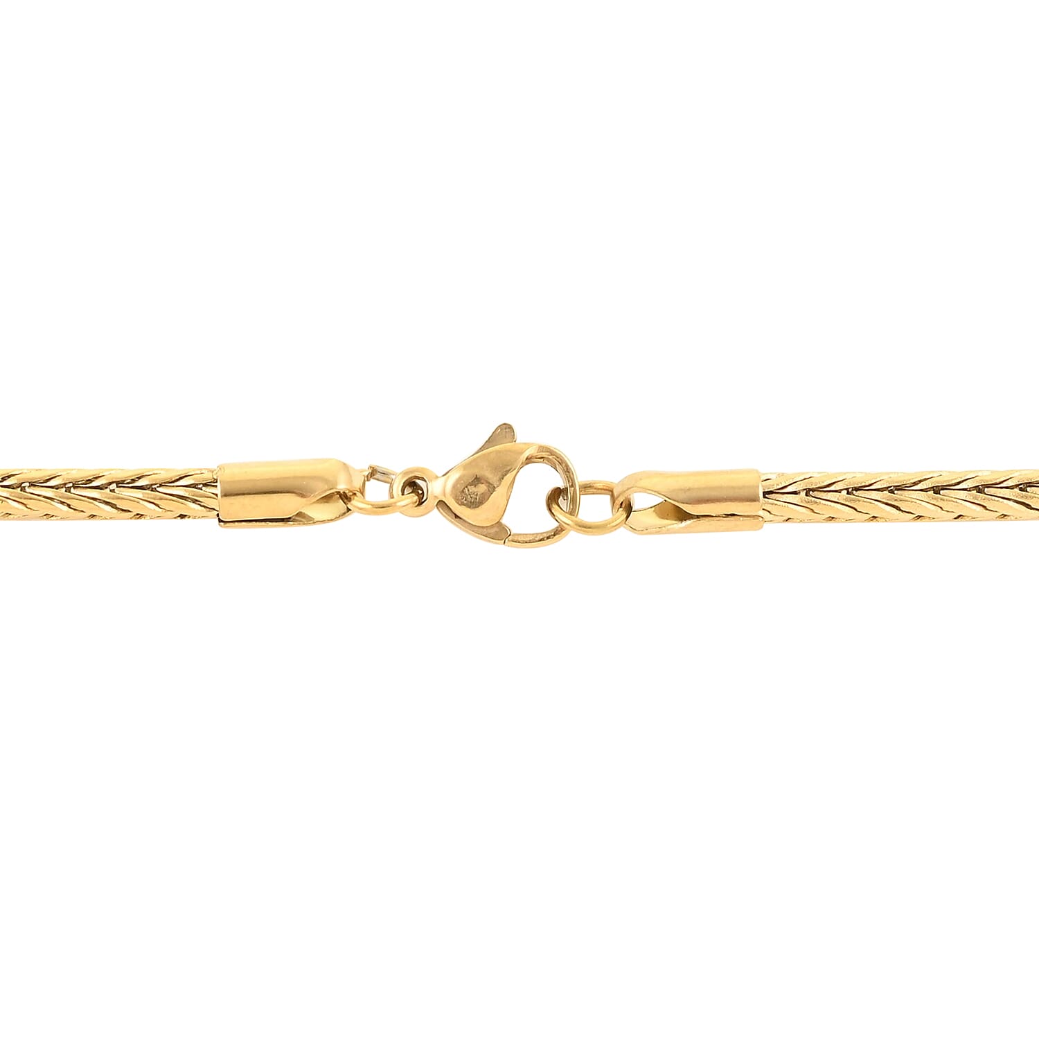 STEELTIME Foxtail Necklace 24 Inches in ION Plated Yellow Gold Stainless Steel 19.20 Grams