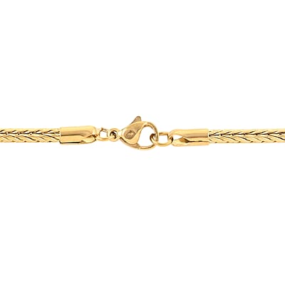 STEELTIME Foxtail Necklace 24 Inches in ION Plated Yellow Gold Stainless Steel 19.20 Grams