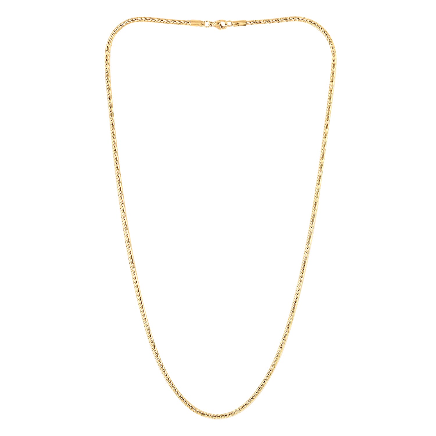 STEELTIME Foxtail Necklace 24 Inches in ION Plated Yellow Gold Stainless Steel 19.20 Grams