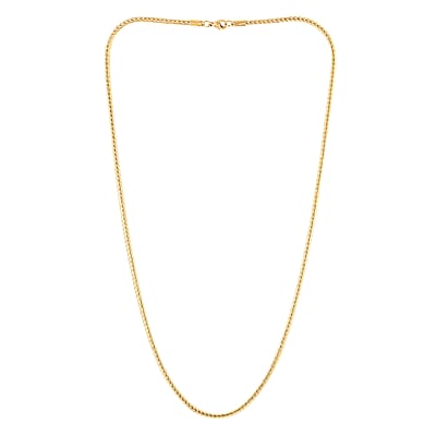 STEELTIME Foxtail Necklace 24 Inches in ION Plated Yellow Gold Stainless Steel 19.20 Grams