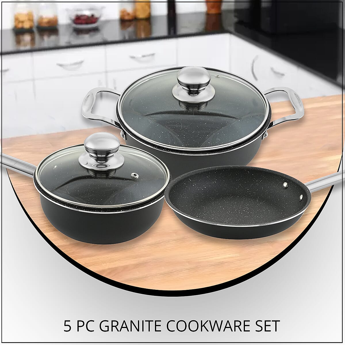 SIMPLE & Co 5 PC Granite Cookware Set image number 1