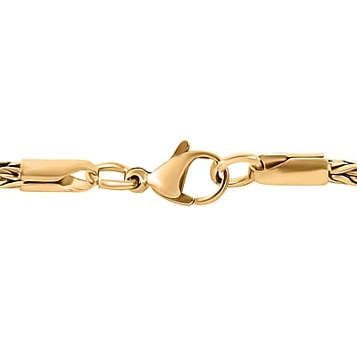 Rope Chain Necklace in ION Plated Yellow Gold Stainless Steel (24 Inches) 22 Grams