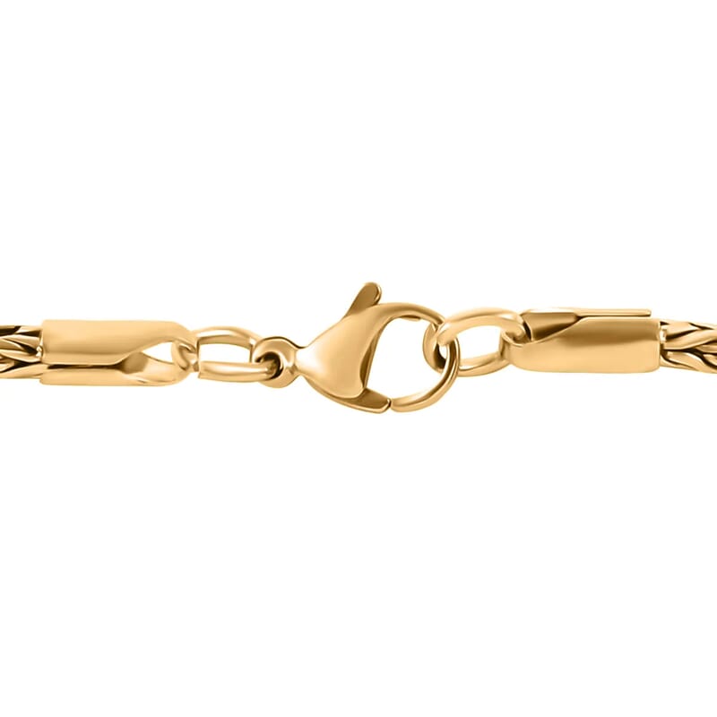 Rope Chain Necklace in ION Plated Yellow Gold Stainless Steel (24 Inches) 22 Grams