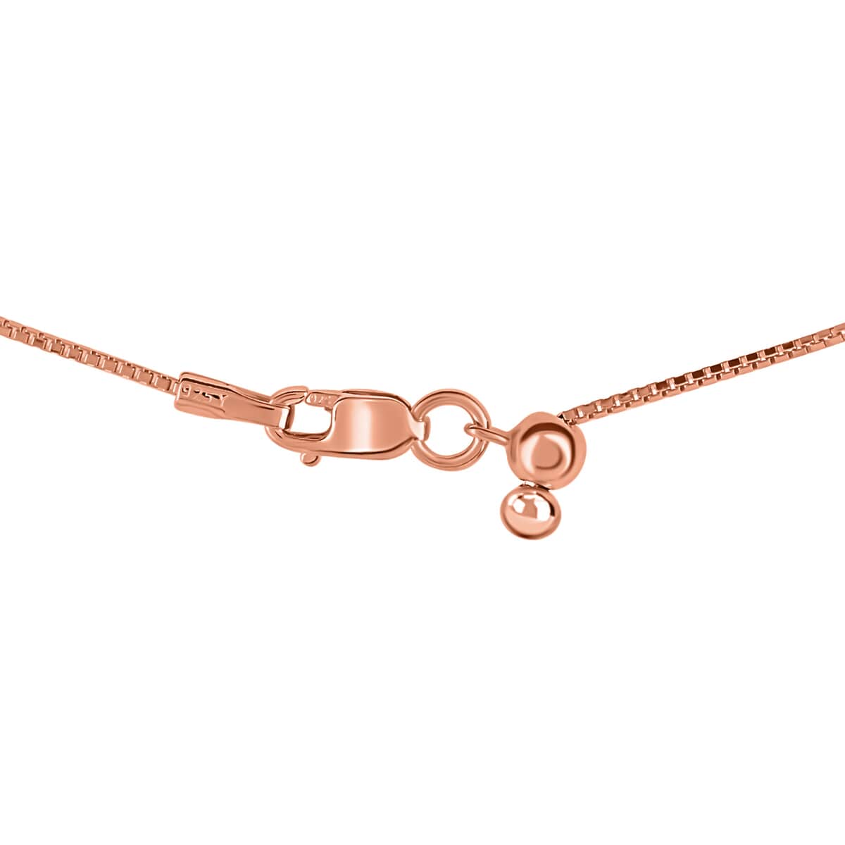 Italian 14K Rose Gold Over Sterling Silver Box Adjustable Bolo Necklace 24 Inches 3.0 Grams image number 2