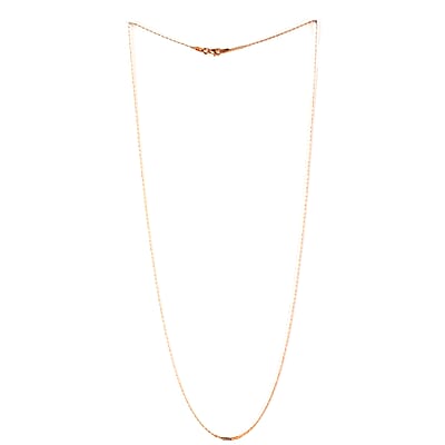 Italian Flat Marina Necklace 24 Inches in 14K Rose Gold Over Sterling Silver 2.80 Grams