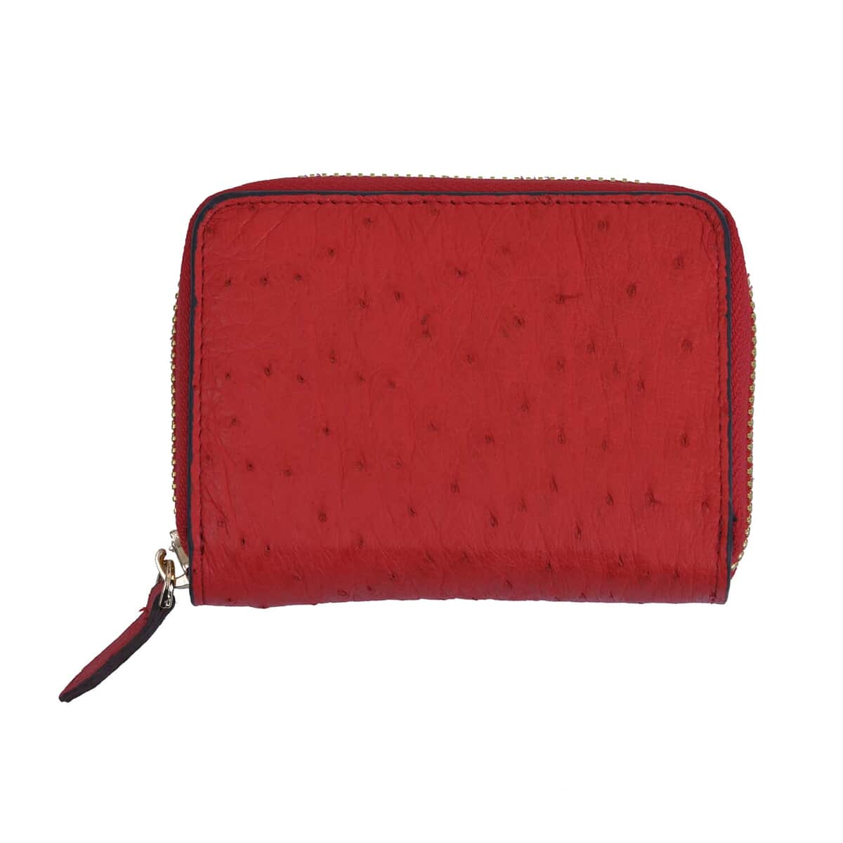Grand Pelle, Red Genuine Organic Ostrich Leather RFID Wallet image number 0