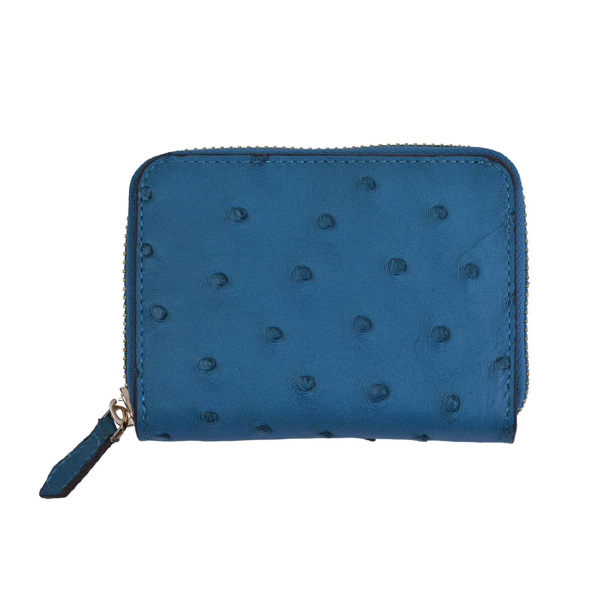 Grand Pelle, Teal Genuine Organic Ostrich Leather RFID Wallet image number 0
