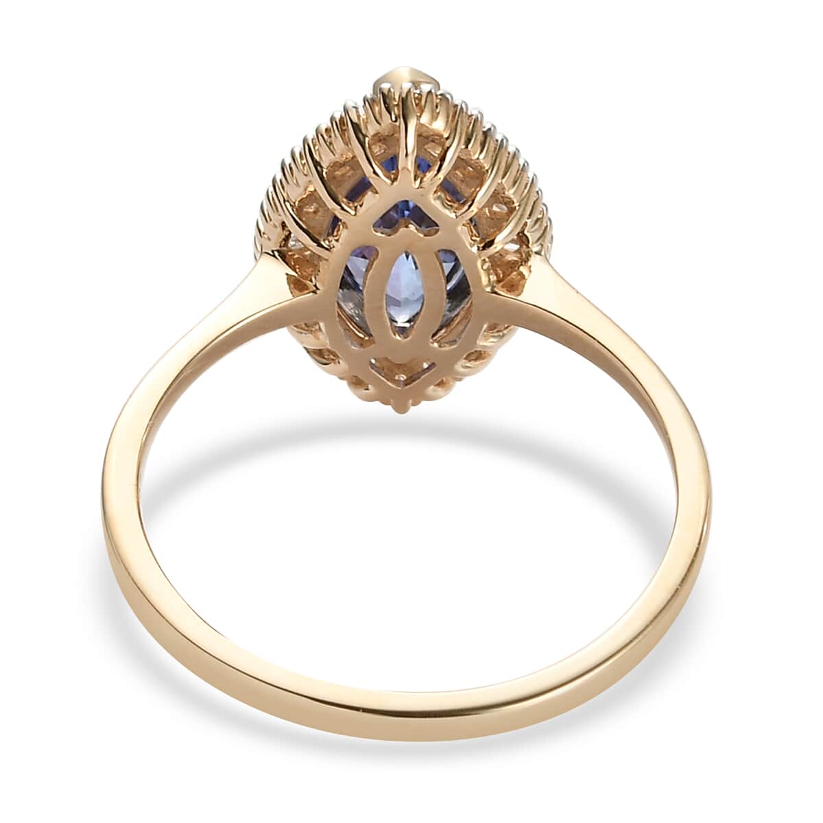 LUXORO 10K Yellow Gold Tanzanite and Diamond G-H I3 Halo Ring (Size 9.0) 2.20 Grams 2.00 ctw image number 4