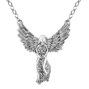 Bali Legacy Angel Necklace | Sterling Silver Necklace |Angel Silver Necklace | 18 Inch Necklace 10 Grams