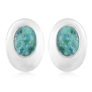 Santa Fe Style Kingman Turquoise Earrings in Sterling Silver 4.50 ctw